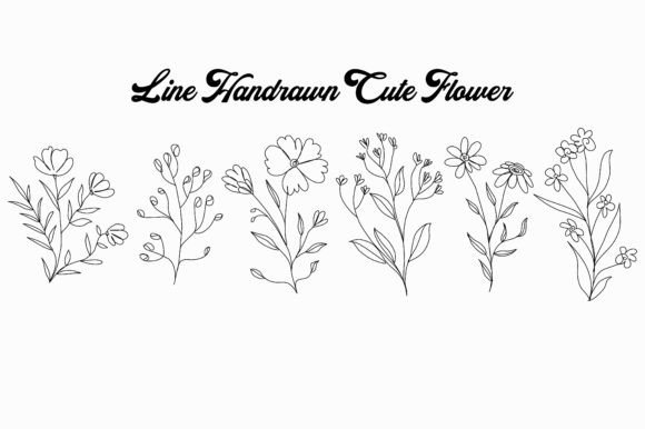 Download Cute Line Flower Bundle Set - Flower Collection