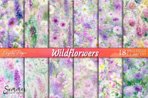 Download Pastel Purple Wildflowers Watercolor - Flower Collection