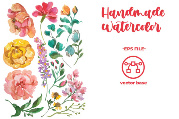 Download Watercolor Flower Elements Hand Draw - Flower Collection
