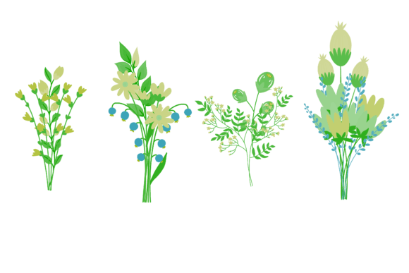 Download Set Art Flower Branch Design - Flower Collection