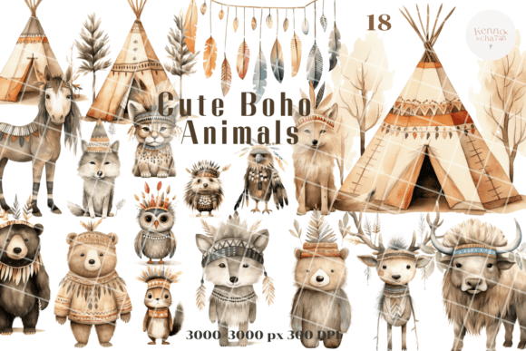 Download Bohemian Clipart for Nursery Decor - Bohemian clipart Collection