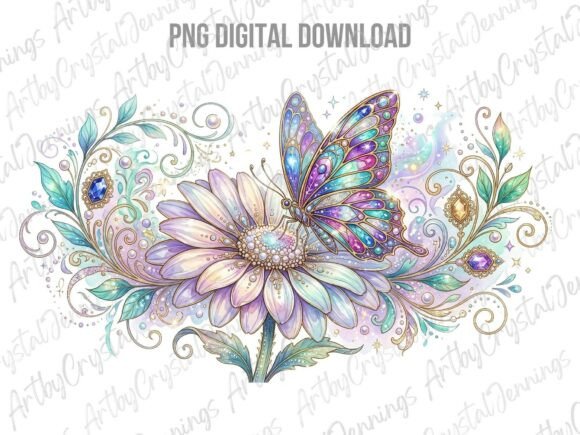 Download Magical Butterfly Flower Clipart PNG - Flower Collection