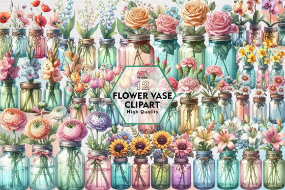 Download Flower Vase Clipart PNG Graphics - Flower Collection