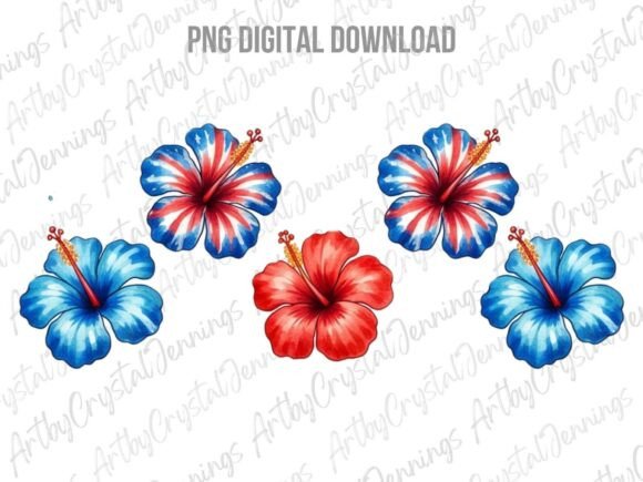 Download Patriotic Hibiscus Flower Clipart PNG - Flower Collection