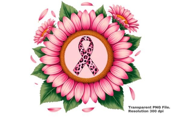 Download Pink Leopard Ribbon Flower Art PNG - Flower Collection