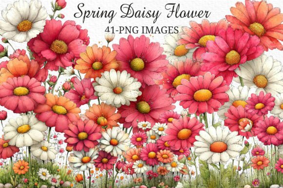 Download Spring Daisy Flower Clipart Png Bundle - Flower Collection