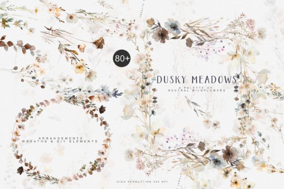 Download Watercolor Wildflowers Digital Clipart - Flower Collection