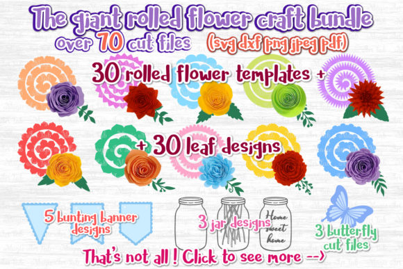 Download The Giant Rolled Flower Craft Bundle - Flower Collection