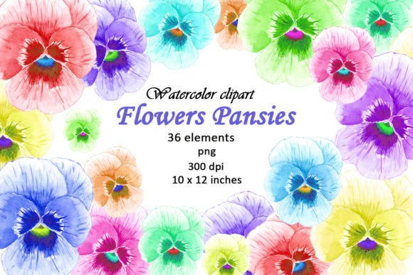 Download Watercolor Flowers Clipart Pansies PNG - Flower Collection