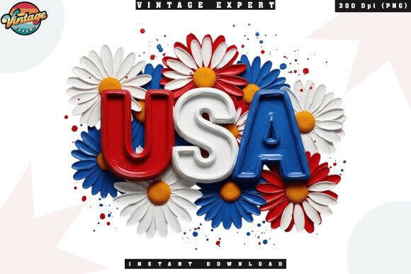 Download Patriotic USA Daisy Summer Flower PNG - Flower Collection
