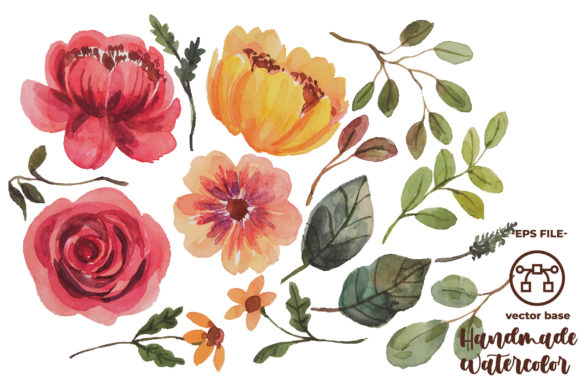 Download Watercolor Flower Elements Vector Design - Flower Collection