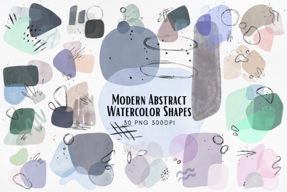 Download Modern Abstract Watercolor Shapes PNG - Watercolor shapes Collection