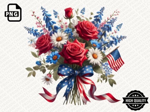 Download Patriotic Flowers American Flag Clipart - Flower Collection