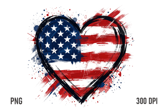 Download Patriotic USA Heart Brush Stroke PNG - Premium Resources