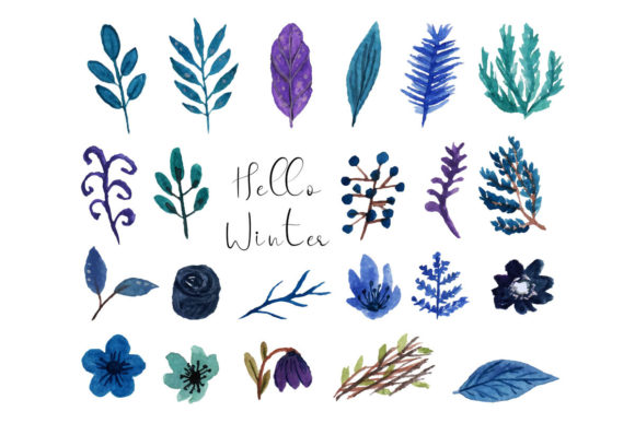 Download Hello Winter Flower Watercolor - Flower Collection