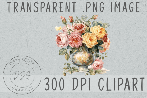 Download Watercolor Flowers in Vase Clip Art - Flower Collection