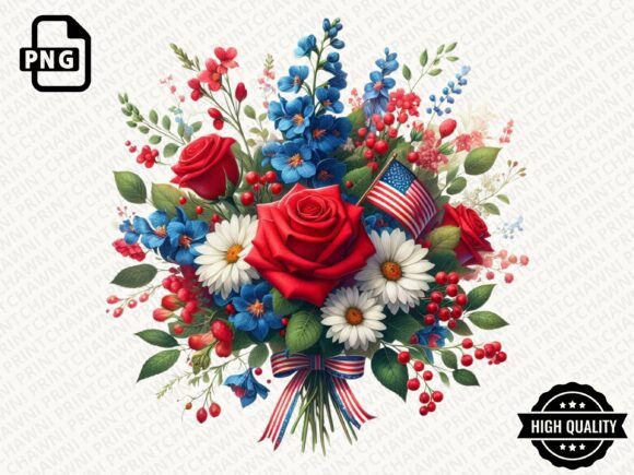 Download Patriotic Flowers American Flag Clipart - Flower Collection