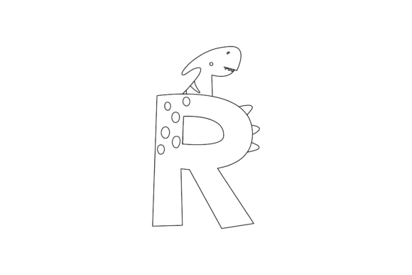 Download Dinosaur Alphabet Graphic Outline Style - Alphabet graphic Collection