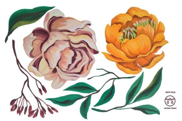 Download Watercolor Flower Elements - Flower Collection