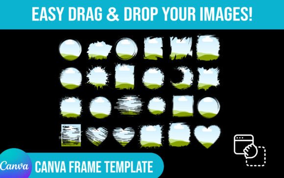Download 24 Brushstroke Canva Frame Template - Stroke Collection