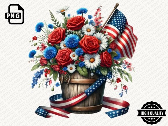 Download Patriotic Flowers American Flag Clipart - Flower Collection