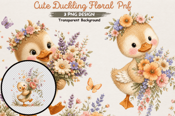 Download Adorable Duckling Flower Clipart PNG - Flower Collection