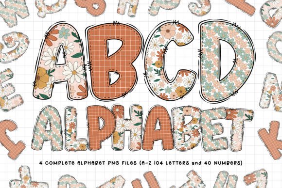 Download Retro Summer Floral Alphabet Sublimation - Retro Collection