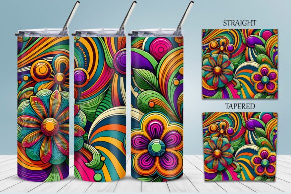 Download Abstract Flower Art Tumbler Sublimation - Flower Collection