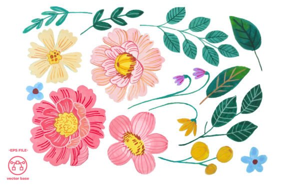 Download Watercolor Flower Elements - Flower Collection