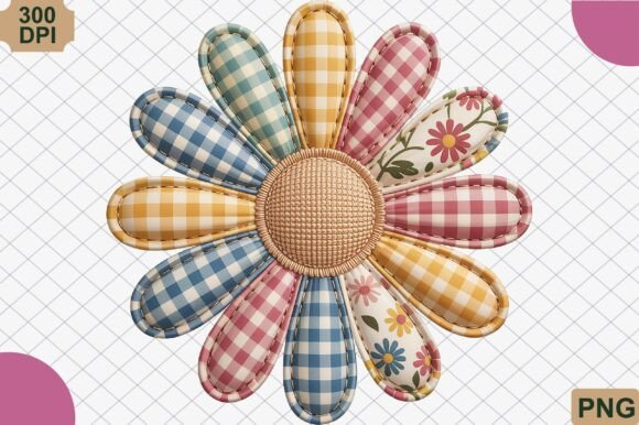 Download Patchwork Daisy Summer Flower PNG - Flower Collection