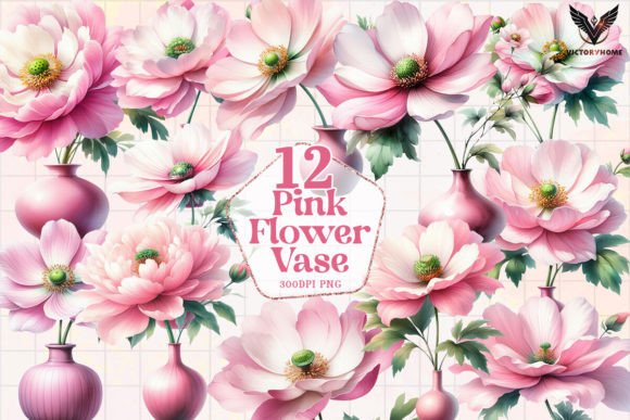 Download Pink Flower Vase Clipart PNG - Flower Collection