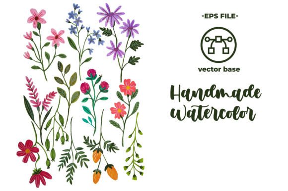 Download Watercolor Flower Elements - Flower Collection