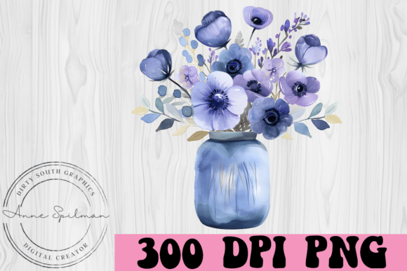 Download Purple Flowers in Vase Watercolor - Flower Collection