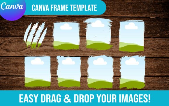 Download 8 Brushstroke Canva Frame Template - Stroke Collection