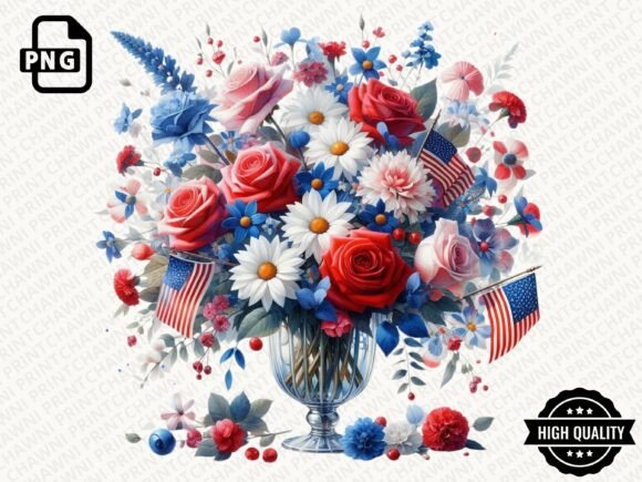 Download Patriotic Flowers American Flag Clipart - Flower Collection