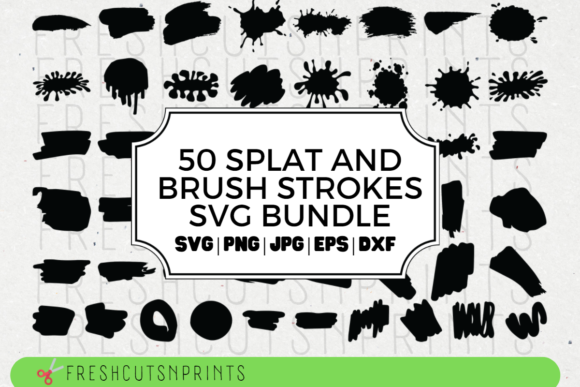 Download 50 Brush Strokes and Splat Designs - Stroke Collection